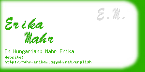 erika mahr business card